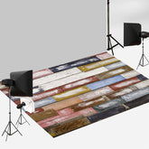 Aperturee - Colorful Board White Paint Wood Rubber Floor Mat